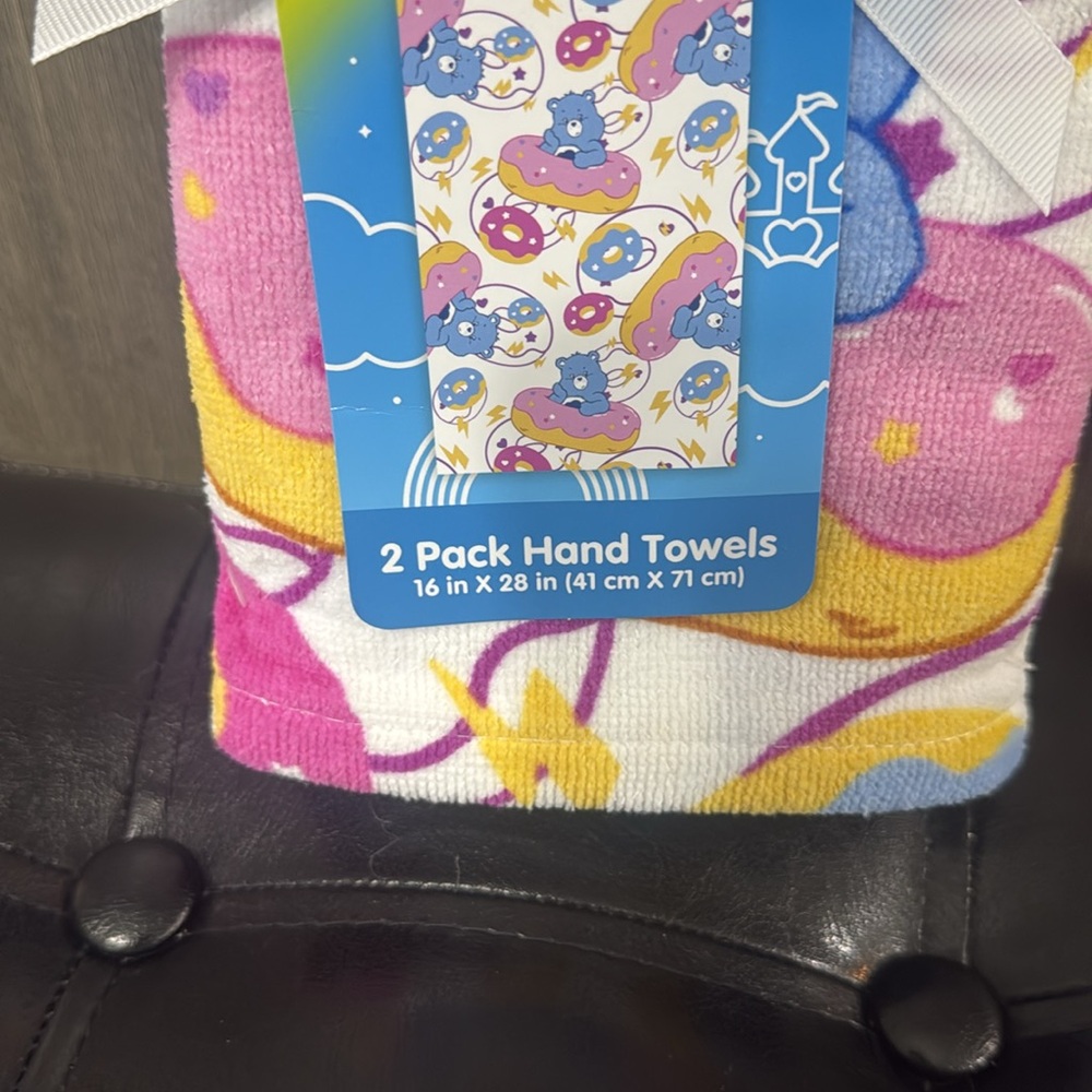 New Care Bears & Donuts White Grumpy Bear Cotton Hand Towels Pack Of 2 - Picture 3 of 9